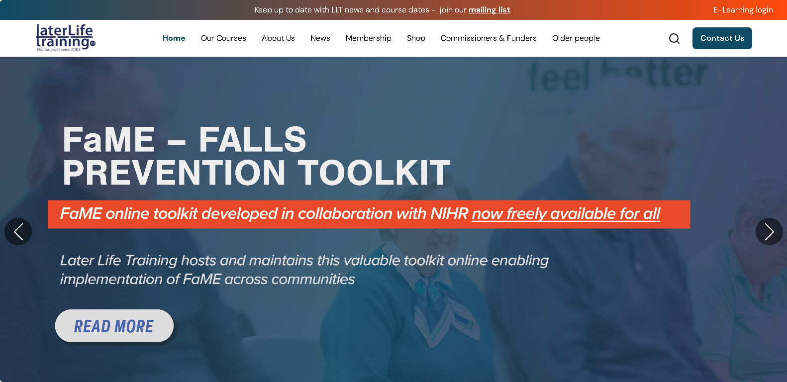 Later Life Training digital education platform — built by Zerocode
