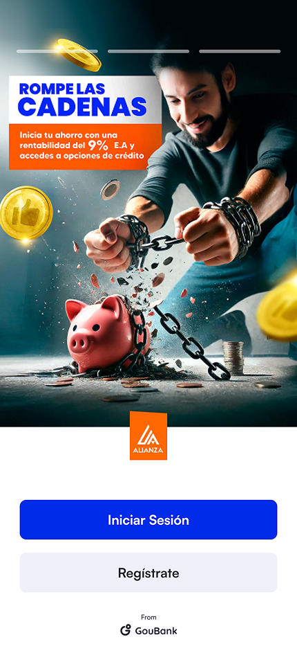 Alianza mobile banking app — onboarding screen built by Zerocode